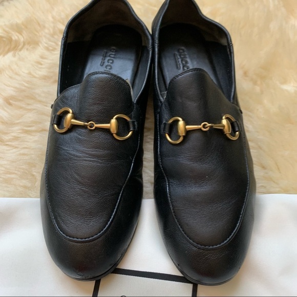 GUCCI Brixton Horsebit Black Leather Foldable Blogger Favorite Celebrity Loafer - Picture 4 of 15